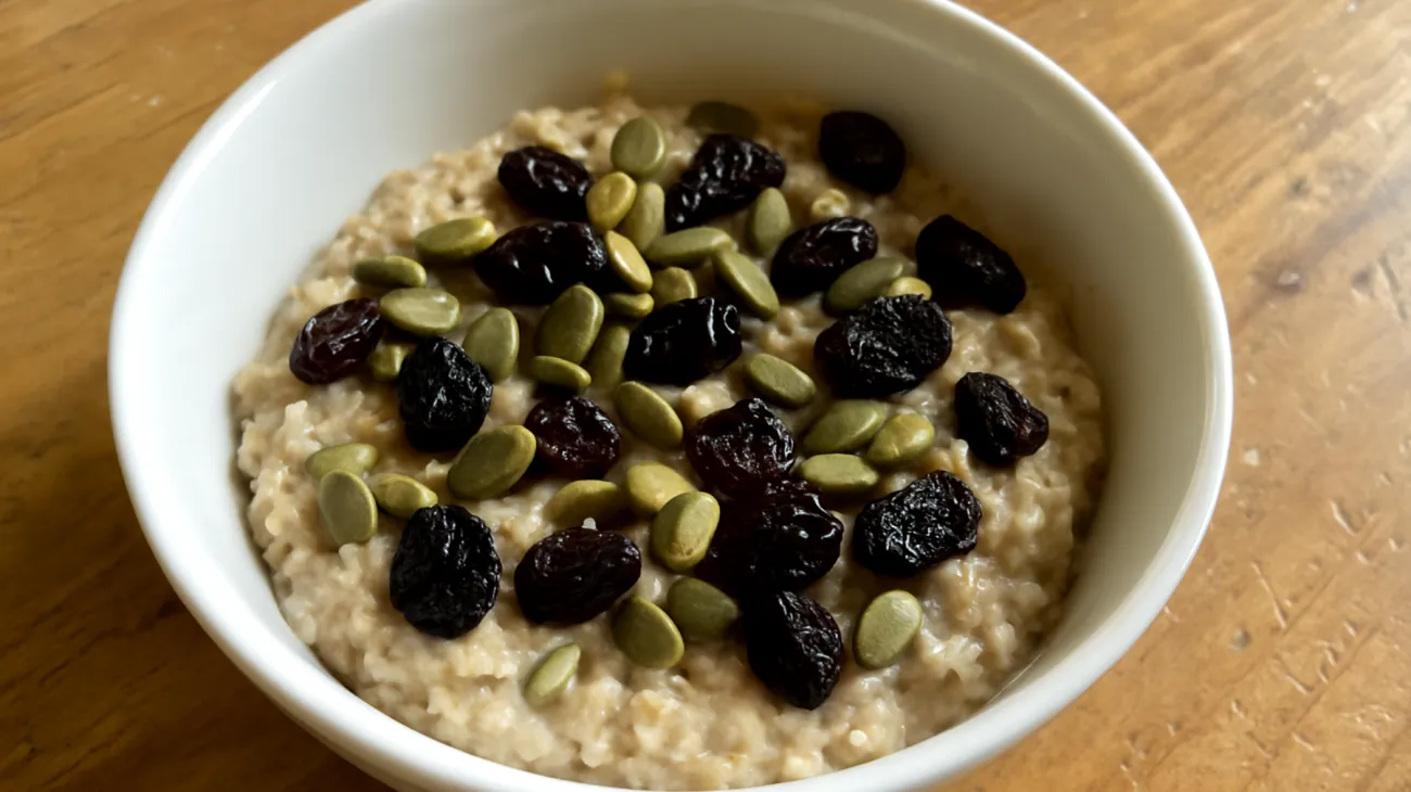 Porridge di avena con semi di zucca e melatonina naturale da ciliegie essiccate"