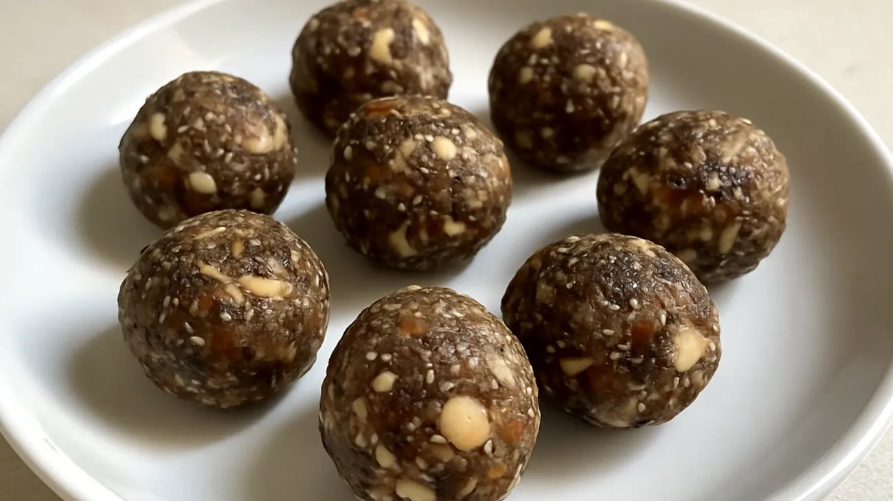 Energy balls con semi di chia, datteri e mandorle"