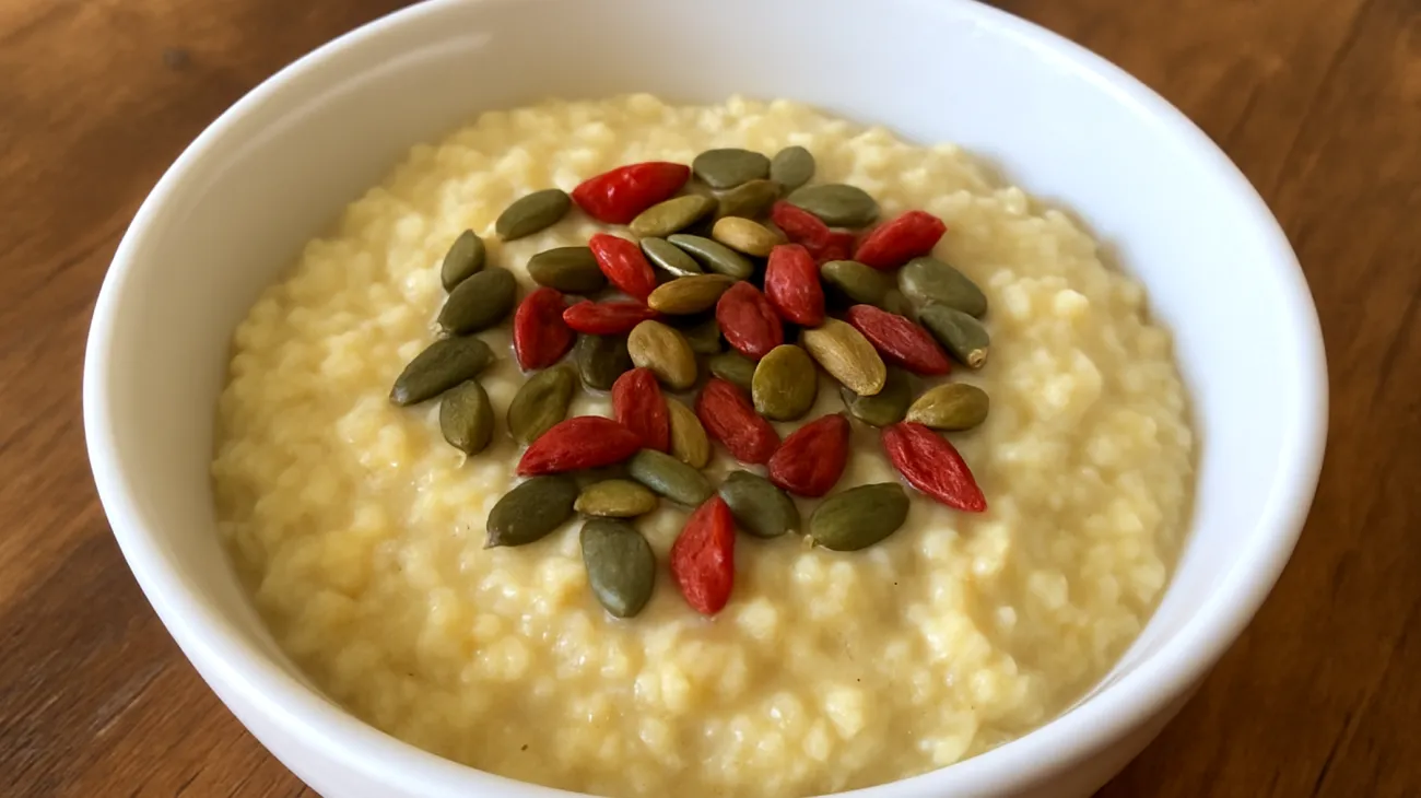 Porridge di miglio con semi di zucca e bacche di goji"