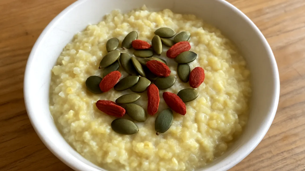 Porridge di miglio con semi di zucca e bacche di goji"