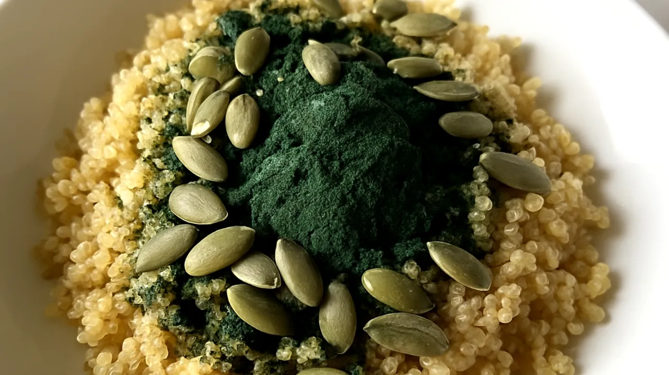 Quinoa con semi di zucca e spirulina"