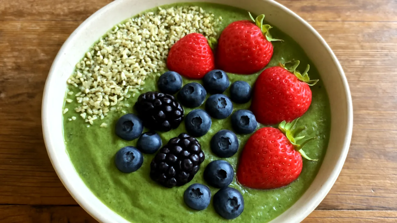 Smoothie bowl ai semi di canapa e spirulina"